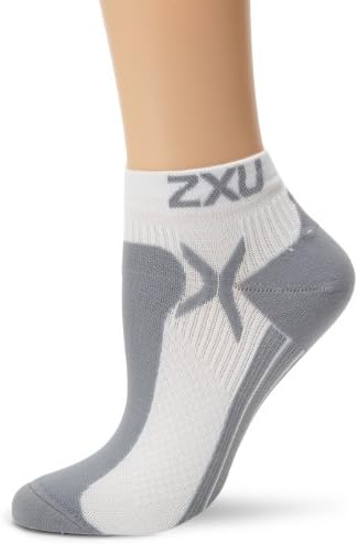 2XU Performanță pentru femei Socks cu creștere scăzută, alb/gri, mediu/mare