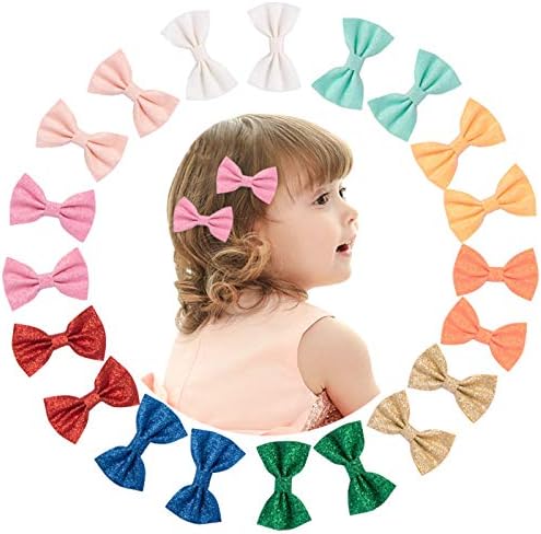 Clipuri Toddler Accesorii de par Baby 10Pair păr Blingbling fată arc solide pentru sugari copii Accesorii de par păr legături