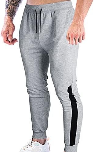 Simplu l Yoga pantaloni Mid-talie se potrivesc atletic cu buzunare barbati Slim Casual Pantaloni de trening barbati Joggers