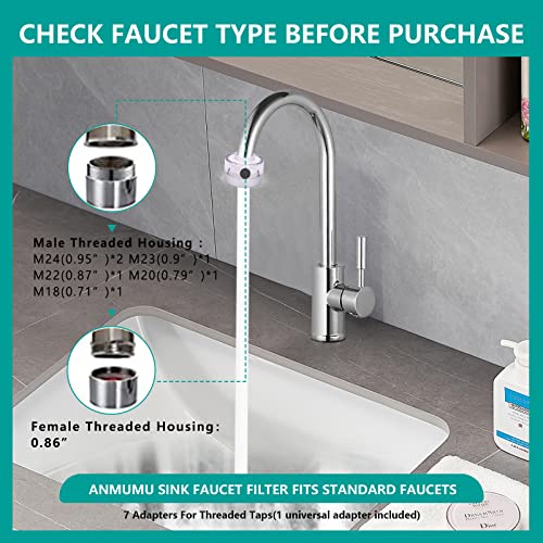 Filtru de apă cu robinet de lungă durată pentru chiuvetă de baie, filtru de chiuvetă de apă din bucătărie pentru îndepărtarea