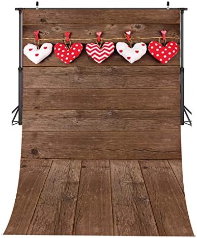 LTLYH 7x5ft Valentine 's Day lemn bord fundal Valentine' s Day Dragoste Inimile Vintage lemn scândură fundal copil copil iubitorii