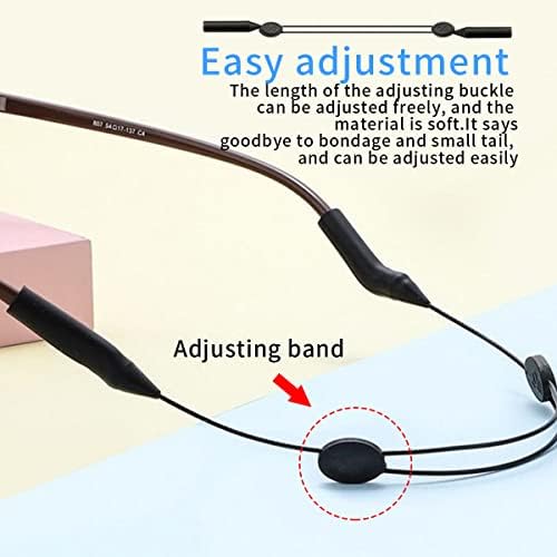 XIMECRTO 4 pachete de pachete reglabile curea, ochelari de soare siliconici ochelari curea pentru bărbați pentru femei, pahare