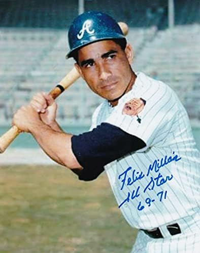 Felix Millan Atlanta Braves All Star 69,71 Acțiune semnată 8x10 - Fotografii MLB autografate