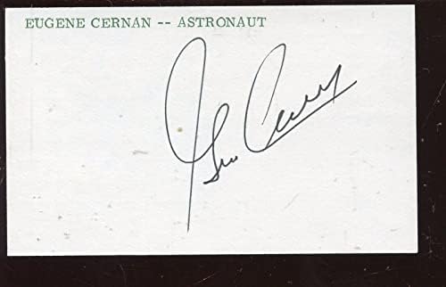 Apollo 17 Astronautul Eugene Cernan semnat Hologramă index semnată - Fotografii de lupte autografate