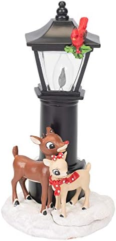 Rudolph și Clarice de LAMPPOST 7,25 inch din piatră de rășină pâlpâind lumină de noapte