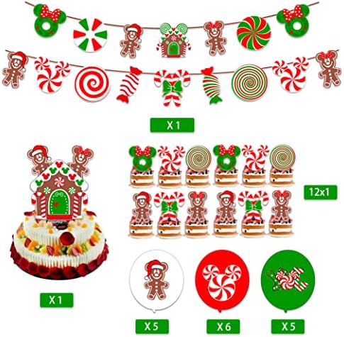 Decorațiuni de petrecere de Crăciun alocul de bomboane de la Candei de Canete Cărți de hârtie Banner Banner Mick-ey Mouse Gingerbread