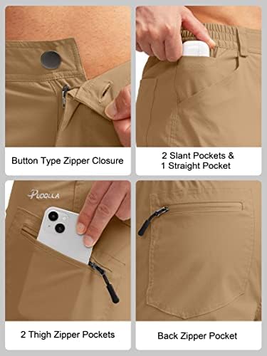 Pantaloni de drumeție pentru bărbați Pudolla Pantaloni de marfă impermeabil