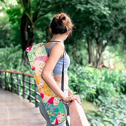 Yoga Mat Bag, jungla tropicala model Floral exercițiu Yoga mat Carrier Full-Zip Yoga Mat Carry Bag cu curea reglabilă pentru