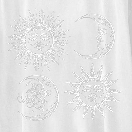 Tricouri grafice supradimensionate de epocă pentru femei pentru femei Y2K Sun și Moon Tricouri cu mânecă scurtă Crewneck Baggy