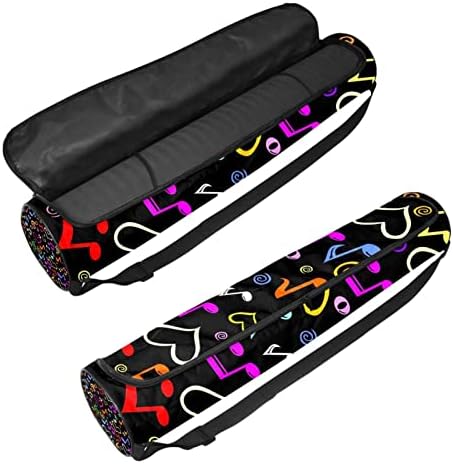 RATGDN Yoga Mat Bag, note muzicale model exercițiu Yoga mat Carrier Full-Zip Yoga Mat Carry Bag cu curea reglabilă pentru femei