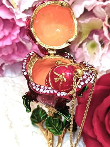 pierre Lorren bijuterii 7CT Designer cadou de lux pentru femei Xmas Faberg ou Romanov Romanov a crescut de aur inel cutie propunere