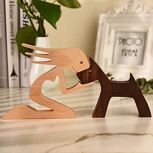 Ornamente de sculptură pentru câini din lemn Figurine de lemn Figurine de lemn Dog realizate manual din lemn decor pentru câine