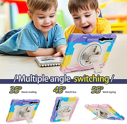 Tablet PC Carcasă pentru copii Compatibili cu Samsung Galaxy Tab S7/S8 11inch X700/706/T875, bracket elastic cu mai multe unghiuri+360