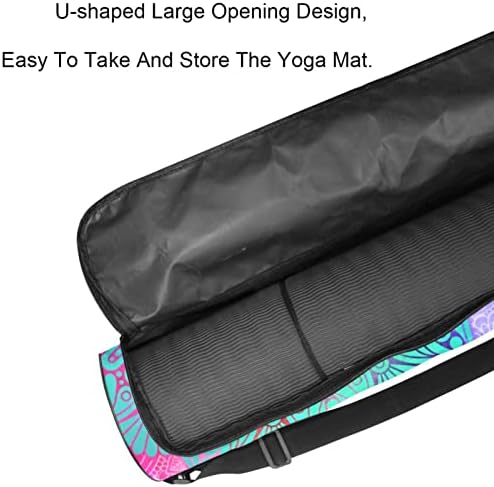 Vintage Mandala florale Yoga Mat saci Full-Zip Yoga Carry Bag Pentru Femei Bărbați, Exercitarea Yoga Mat Carrier cu curea reglabilă