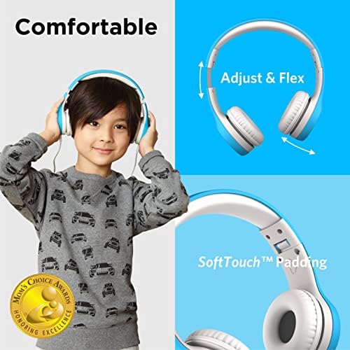 Lilgadgets Connect+ Căști cu fir pentru copii cu microfon, limitarea volumului pentru ascultare sigură, bandă reglabilă, Earpads