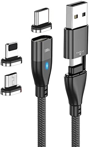 Cablu boxwave compatibil cu LG Gram 14 - Cablu Magnetosnap PD AllCHarge, Magnet PD 100W Cablu de încărcare USB Type -C Micro