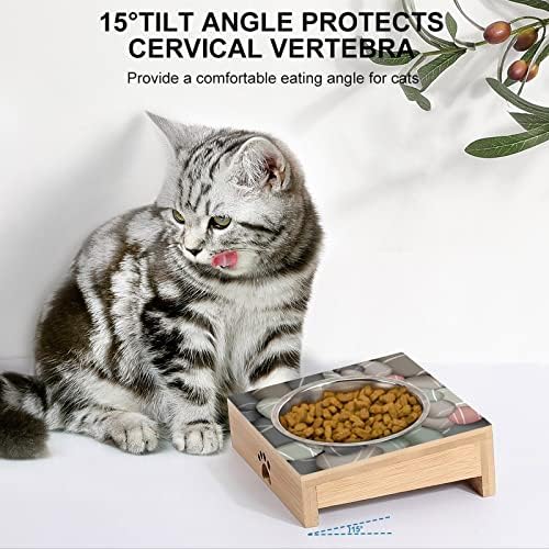 Sea Pebbles Dog Cat Bowl din oțel inoxidabil anti vărsături alimentator pentru animale de companie drăguț set de boluri 15