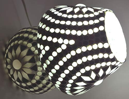 Antichități tradiționale Designer Craped Flower Type Tipul alb -negru din piatră design din piatră lampă de masă din sticlă