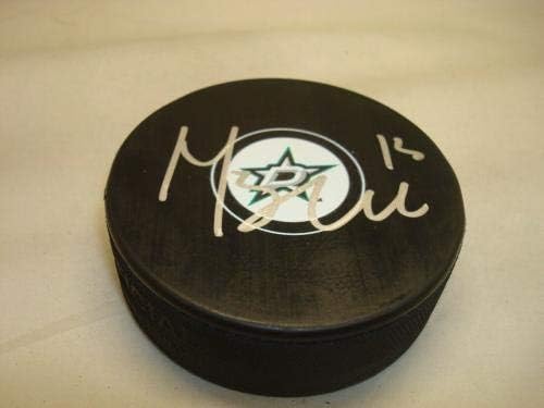 Mattias Janmark a semnat Dallas Stars Hockey Puck autografat 1A-autografat NHL Pucks