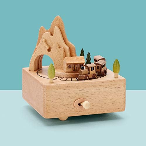 Emers rafinat-cutii muzicale cutii de muzică veselă cu cutie de muzică cristal ball cutie de muzică din lemn personalizat orașul
