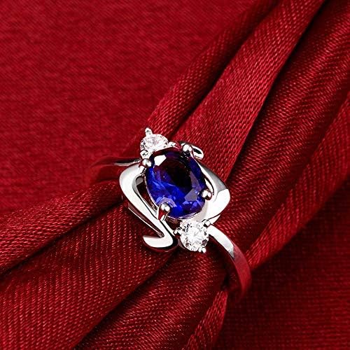 Ploy Pailin femei 925 Sterling Silver umplut albastru safir nunta inel de logodna cadou