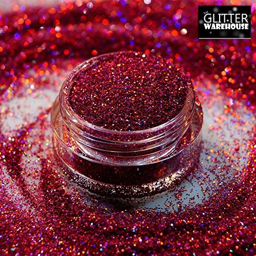 Burgandy Red - Glitterwarehouse Fine Holographic Solvent rezistent sclipici de calitate cosmetică. Excelent pentru machiaj,