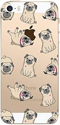 Husa blingy iPhone SE 2022 / husa iPhone se 2020 / Husa iPhone se, model Pug Design drăguț câine desen animat stil Animal Transparent