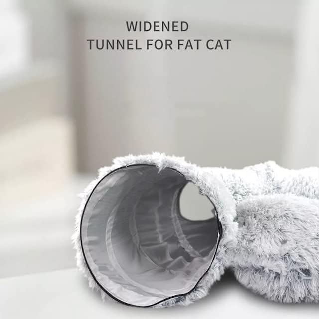 Bestia Jack Play Tunnel Plush Cat Dog Tunnel pat cu pernă lavabilă-jucării de joacă cu tub mare cu diametrul de 3 FT mai lung,