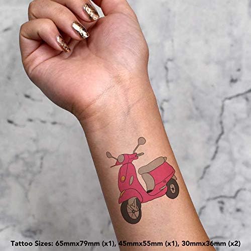 Azeeda 4 x „Scooter roz” Tatuaje temporare