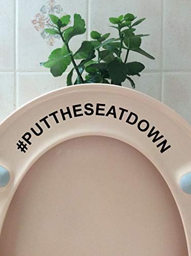 Hashtag Puneți scaunul în jos pe scaunul de toaletă autocolant/decor de baie de decalare a capacului