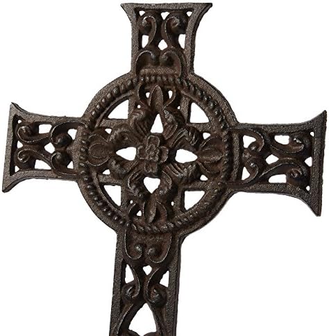 Decorare Cruce de fier forjat Juvale - Crucea Celtic Rustic, Metal Cross pentru iubitori de artă creștină și religioasă, bronz