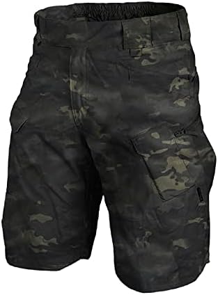 Pantaloni scurți de marfă Wenkomg1 țesut pentru bărbați, îmbrăcăminte de lucru întinsă solidă multifuncțională multifuncțională