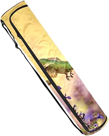 RATGDN Yoga Mat Bag, Hummingbird și Catmint exercițiu Yoga mat Carrier Full-Zip Yoga Mat Carry Bag cu curea reglabilă pentru