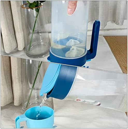 HEMOTON GLADER PITCHER GLASER CEAPOT DE GLASĂ 1 Setați un ulcior mare de plastic cu capac cu apă rece cu apă rece cu cupe pentru