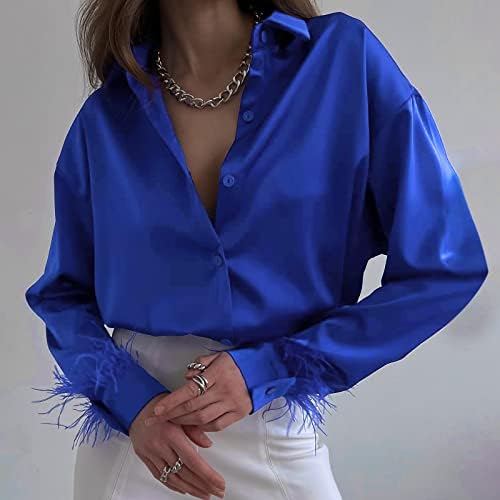 Cămașă cu mânecă lungă pentru femei Butoane clasice bluze clasice cu mânecă cu ciucuri pentru femei pentru femei topuri comode