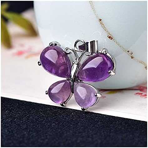 BINNANFANG AC216 naturale cristal pandantiv Ametist Rose cuarț minerale bijuterii fluture forma picătură forma ornamente pentru