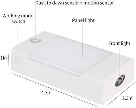 Lumină de noapte cu LED 4-în-1 Lumină de rezervă de urgență, senzor de mișcare, senzor de amurg până în zori, baterie reîncărcabilă