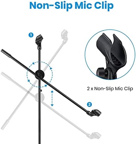 Moukey microfon Stand & amp; 10ft XLR Microfon Cablu negru 6-Pack
