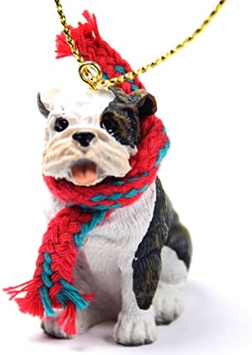 Concepții de conversație bulldog minuscule miniatură O ornament de Crăciun Brindle - încântător!