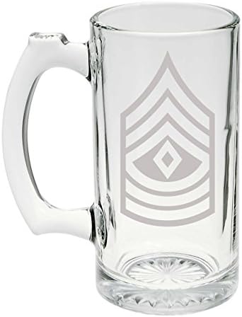 Bent Wookie US Army - Primul sergent E -8 Rank Insignia Graset Stein Glass 25oz, Cană