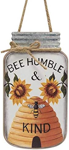 Decorarea semnului de miere „Bee Humble & Kind” Mason Jar Bumblebee Bumblebee Honey Bumblebee Honey Bumblebee