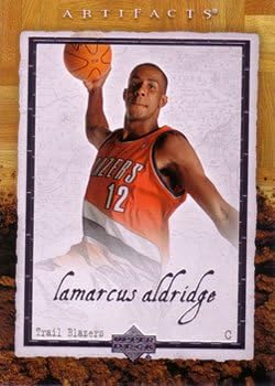 LaMarcus Aldridge 2007-08 artefacte de pe puntea superioară carte de baschet NBA 80 Portland Trail Blazers