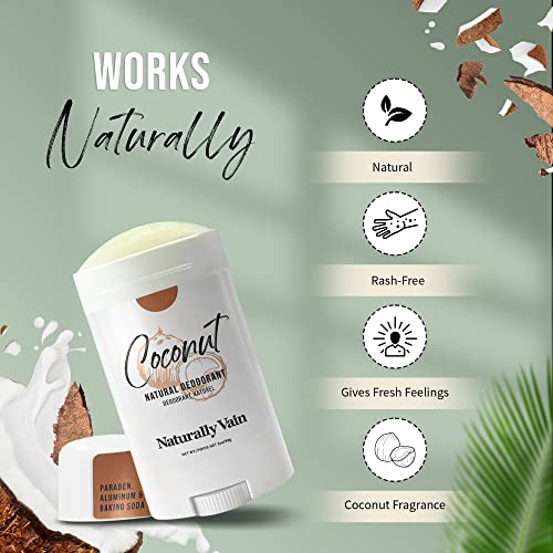 Natural zadarnic de cocos deodorant natural, realizat manual, nucă de cocos, fără aluminiu, fără bicarbonat de sodă, fără paraben,