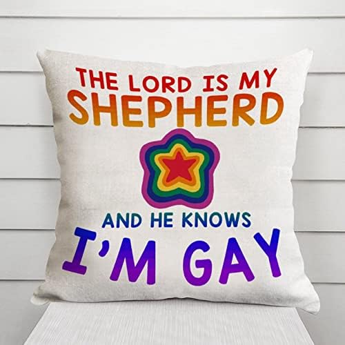 The Lord is My Shepherd Arunce Pillow Cover Pillow Case Rainbow Pride Gay Lesbian Same sex LGBTQ COVER COVER