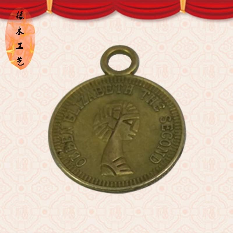 Qiankao 金属 工艺品 DIY 饰品 吊坠 1,5cm 美 人头 铜 钱 风水 钱 币 带钩 铜 铜 钱