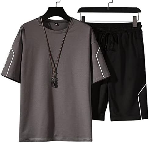 Tricou pentru bărbați N/A și seturi scurte de vară masculină vara casual blaturi și pantaloni de pantaloni set de sporturi
