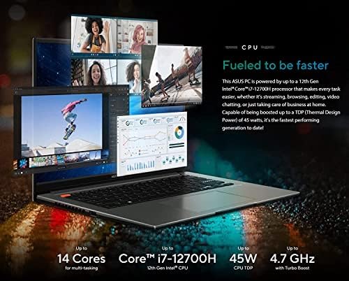 ASUS Vivobook S 14X 14.5 OLED 2.8 K 550nits 120Hz Laptop Intel Evo 14 nuclee i7 - 12700H DCI-P3 0.2 ms Pantone backlit