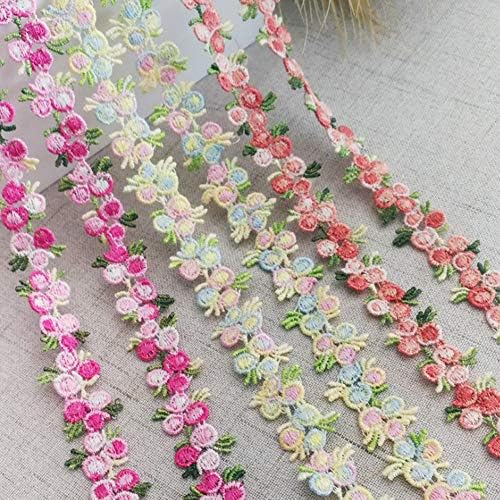 Floral dantelă tuns 5 metri Broderie Venise Rose Flower Applique Cusut DIY Craft pentru panglică pentru rochie pentru petrecere