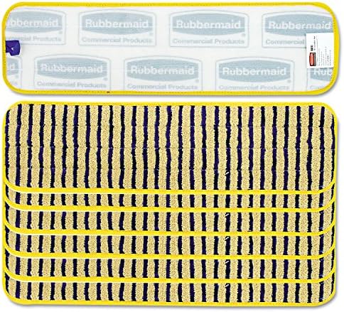 Rubbermaid Q810YEL microfibră scrubber tampon, dungi poliprolene verticale, 18 , galben, 6/carton