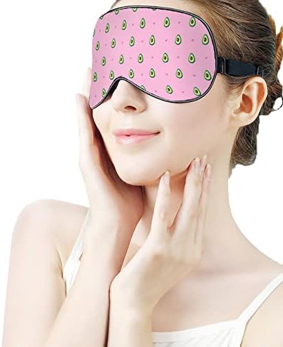 Avocado și inimi pe o mască roz de ochi dormit cu ochiul cu curea reglabilă blocuri ușoare pentru călătorii pentru dormit de